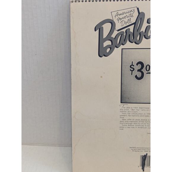 Vintage 1959 Barbie Fashion Calendar 1989 & 1990 Nostalgic Barbie Postcard Book - Picture 7 of 16